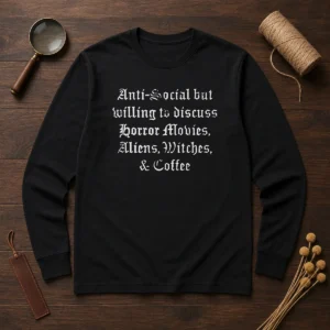 Official Anti Social But Willing To Discuss Horror Long Sleeve Shirt