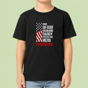 Nice Official Man Of God Husband Dad Protector Hero Kids T-Shirt
