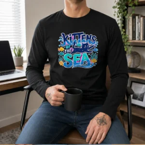 Official Kittens Of The Sea Typography Long Sleeve Shirt