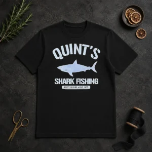 Awesome Quint'S Shark Fishing Amity Island Est 1975 Detailed Shark