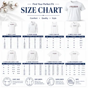 Size chart for Top Up The Cobblers Northampton Town FC EFL with measurements in inches and cm
