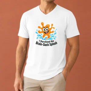 Hot Pretty Cheeky Brain Suck Amoeba Minimalist V-Neck Shirt
