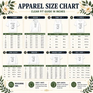 Size chart for Funny Someone Has Me Wrapped Around Their Little Finger Grandma with measurements in inches and cm