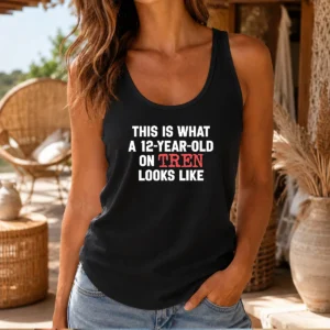 Original This Is What A 12 Year Old On Tren Looks Like Tank Top in black, casual sleeveless garment