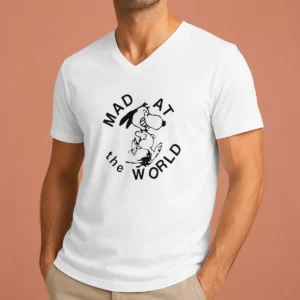 Pretty Snoopy Peanuts Mad At The World V-Neck Shirt