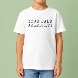 Awesome Your Birth Month Equals Your Bald Celebrity Kids T Shirt featuring colorful month and celebrity names on a comfortable cotton tee