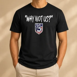 Hot Original U.S. Soccer USA Why Not US t shirt in classic crew neck, short sleeve cotton fabric