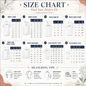 Size chart for Nice Sofia Mulder Doesn'T Make Burners with measurements in inches and cm