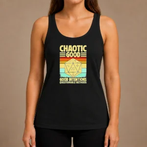 Nice Chaotic Good D20 Retro Stripes Tank Top