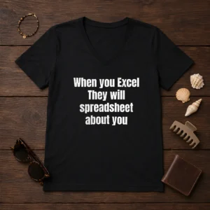 Pretty When You Excel They Will Spreadsheet About You V-Neck Shirt