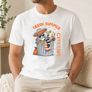 Happy Top Trash Summer City Life Raccoon