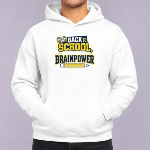 Pretty Back To School Brainpower Typography Hoodie