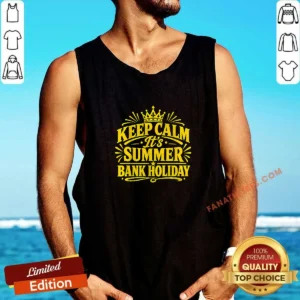 Top Summer Bank Holiday Keep Calm Line Art Shirt - Image 2