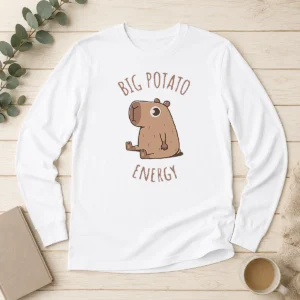 Original Big Potato Energy Capybara Long Sleeve Shirt