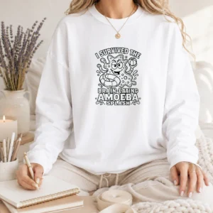Pretty Brain Eating Amoeba Splash Line Art Long Sleeve Shirt