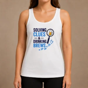 Original Solving Clues And Drinking Brews Tank Top