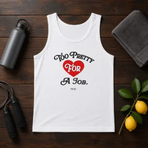 Good Too Pretty For A Job Daddy Text Tank Top