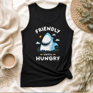 Nice Shark Grinning Friendly Until Hungry Tank Top