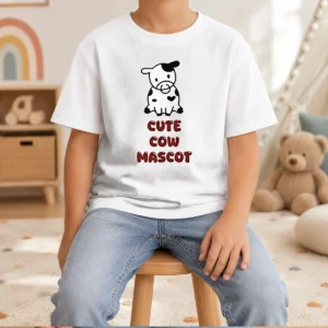 Pretty Cute Cow Mascot Kids T-Shirt