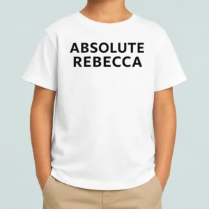 Hot Absolute Rebecca Name Personalized Kids T Shirt featuring custom name design on a comfortable cotton fabric