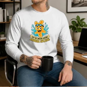 Original Playful Brain Amoeba Minimalist Humor Long Sleeve Shirt