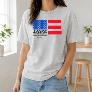 Awesome Jay Z Answer The Call Madison Square Garden 9 11 09 Washed T Shirt in faded black cotton fabric