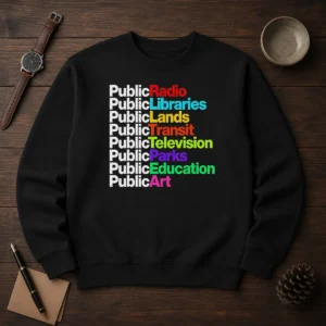 Funny Public Radio Libraries Lands Transit Television Parks Education Art Sweater