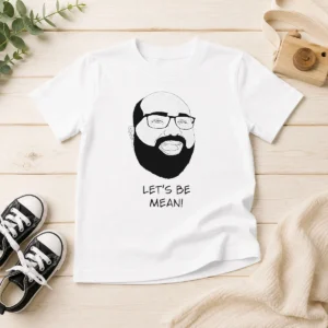 Pretty Michael Stevens Lets Be Mean Vsauce Youtube Kids T Shirt in bright blue, short-sleeve cotton tee for children