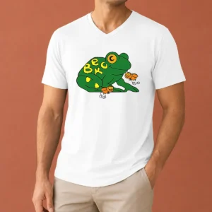Funny Beck Frog With Flies Alternative Rock Indie Music V-Neck Shirt