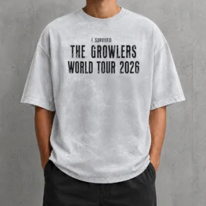 Awesome Funny I Survived The Growlers World Tour 2026 Washed T-Shirt