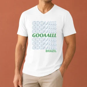 Top Brazil Soccer Fan Gear Gooaaalll V-Neck Shirt