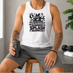 Hot Summer Splash Amoeba Silhouette Tank Top