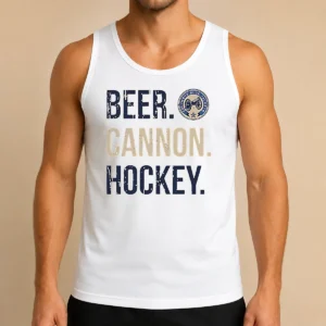 Pretty Columbus Blue Jackets Beer Cannon Hockey Tank Top