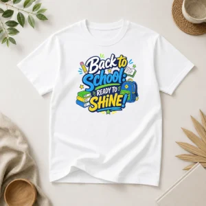 Happy Good Back To School Ready To Shine Typography