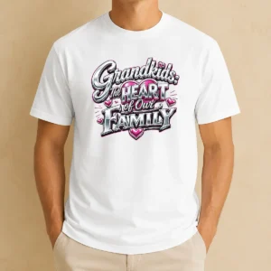 Perfect Original Grandkids The Heart Of Our Family Y2K t shirt in classic fit cotton fabric