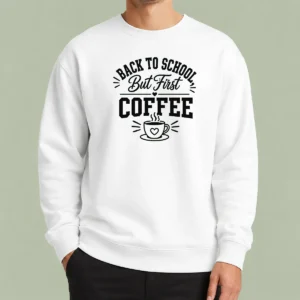 Funny Back To School Sassy Coffee Line Art Sweater