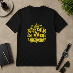 Nice Original Summer Bank Holiday Keep Calm Line Art V-Neck Shirt