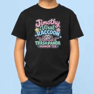 Original Jimothy Viral Raccoon Funny Trash Panda Kawaii Kids T-Shirt