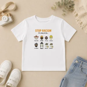 Premium Stop Racism It'S Okay To Be From USA French African Chinese Canadian Nomad German Austrian Kids T-Shirt