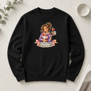 Original Back To School Funny Teacher Girls Watercolor Graphic Long Sleeve Shirt
