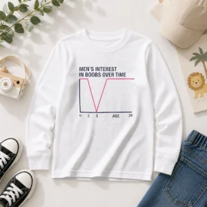 Awesome Men'S Interest In Boobs Over Time Age 0 3 5 26 Sarcasm Comedy long sleeve shirt with humorous design