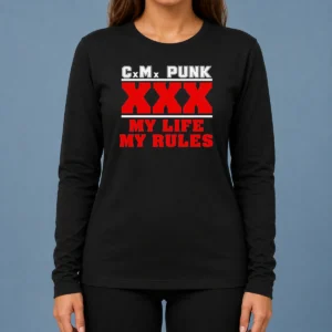 Hot Straight Edge Hardcore CM Punk XXX My Life My Rules Long Sleeve Shirt