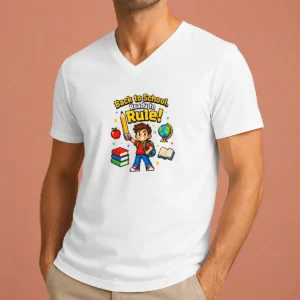 Pretty Back To School Pixel Pride Kids V-Neck Shirt