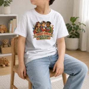 Funny Back To School Squad Goals Retro Distressed Kids T-Shirt