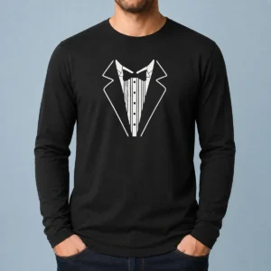 Pretty Tuxedo Bow Tie Formal Suit Costume featuring a long sleeve formal shirt with bow tie