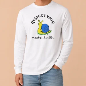 Nice Yellow Snail Respect Your Mental Health Long Sleeve Shirt