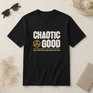 Nice Awesome Chaotic Good Good Intentions Questionable Methods V-Neck Shirt