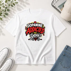 Funny Dopamine Addicted To You Bold Typography