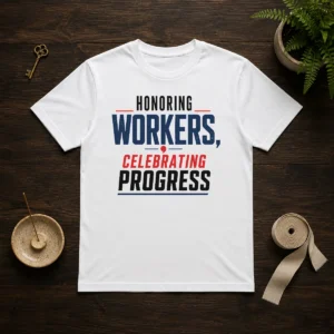 Awesome Labour Day Celebration Honoring Workers Minimalist t shirt in classic fit with bold text design
