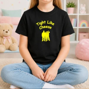 Pretty Workaholics Anders Blake Adam Tight Like Cheese Friendship Crew Kids T Shirt featuring colorful friendship graphic on a soft cotton tee
